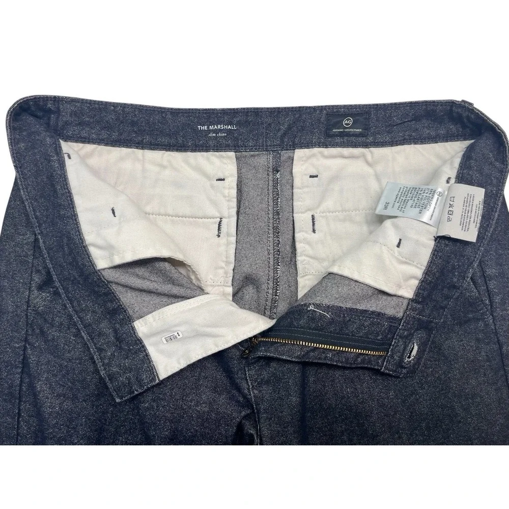 AG Adriano Goldschmied‎ 33x34 Black Heather Marshall Slim Chino Pants Stretch